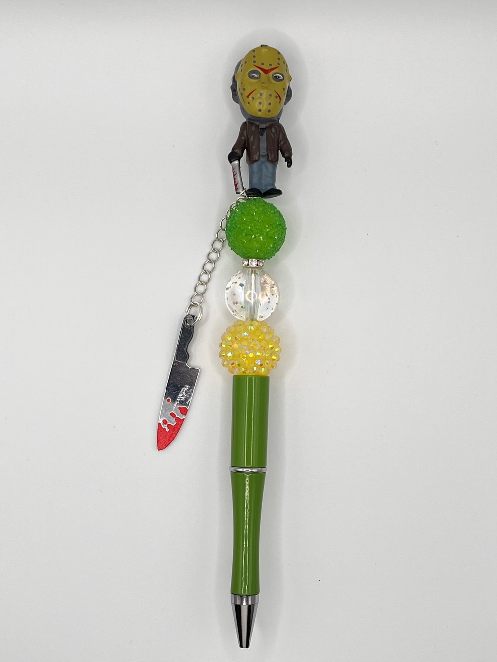 New Friday The 13th Jason-Themed beaded Pen Green - Picture 2 of 2